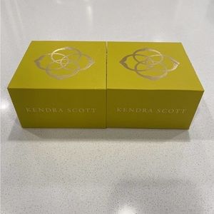 Kendra Scott 2 EMPTY Boxe Bright Yellow White Magnetic Presentation Gift Storage